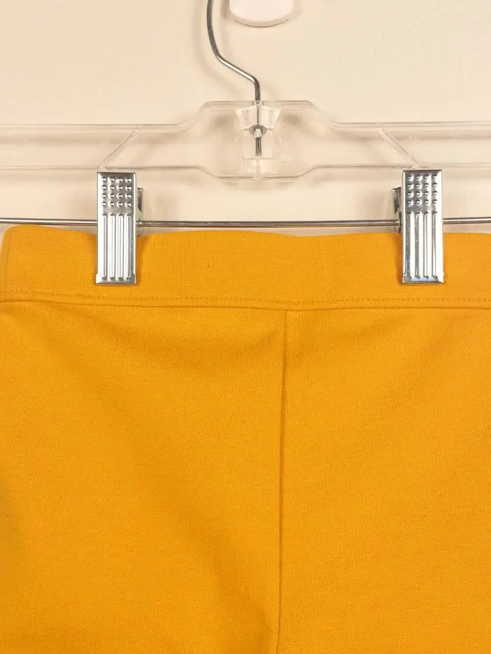 Janie and Jack Mustard Yellow Ponte Knit Legging, Gold-Tone Button Detail Size 4
